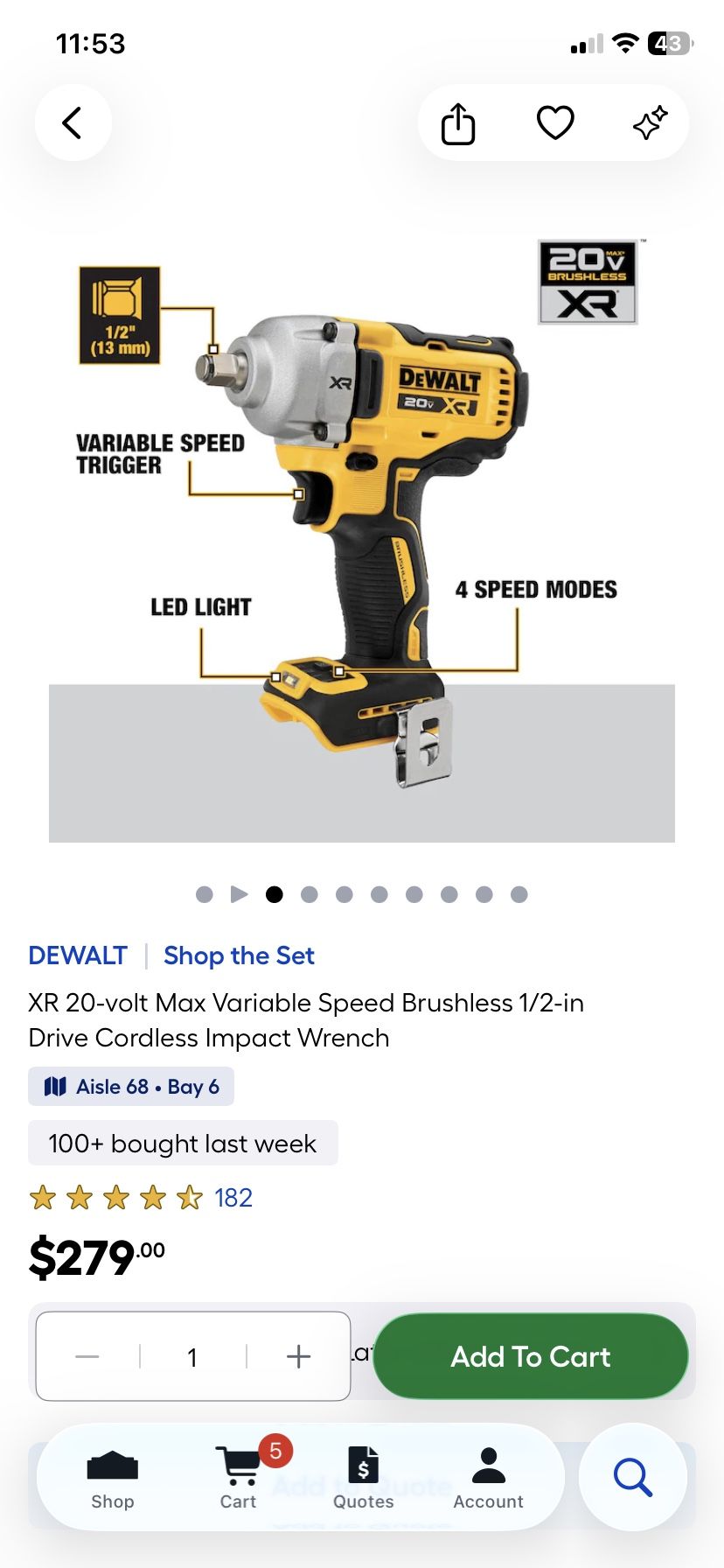 Dril Mecanic Impact 1/2 Dewalt 