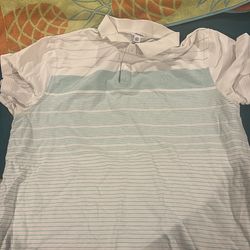 Rare Calvin Klein Large  Aquamarine striped polo
