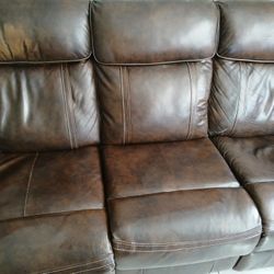 Brown Leather Recliner Sofa