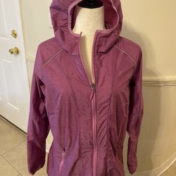 Brand New Woman’s L L Bean Nylon Zip Up Jacket With A Hood  Size Medium 
