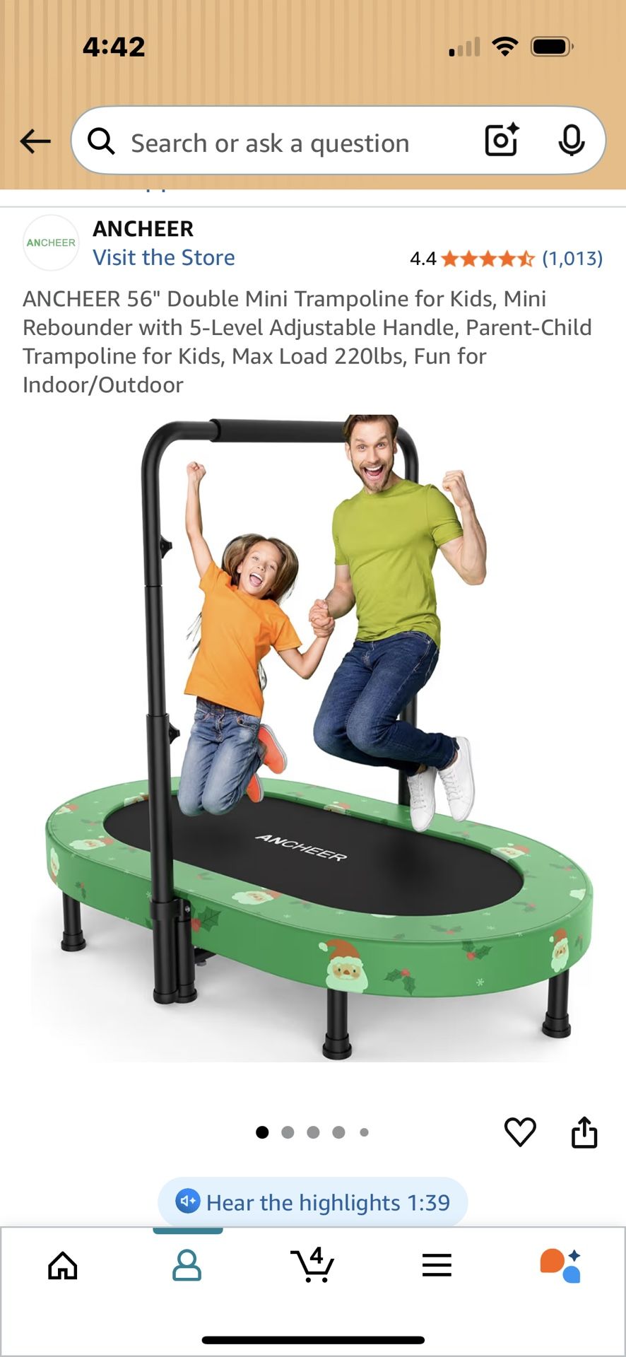 Exercise Kids Foldable Trampoline
