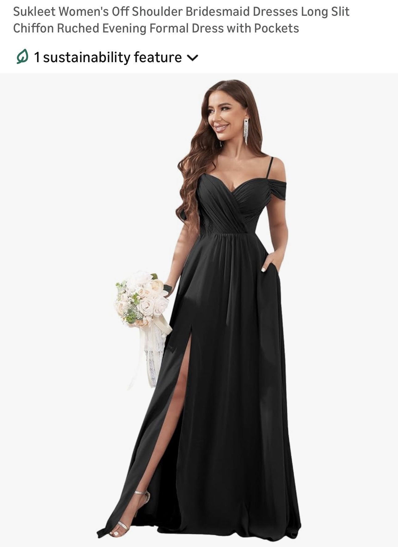 Black Chiffon Bridesmaid Dress