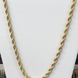 Rope  Necklace for men women MADE TO LAST with up to 20X more 14 karat real gold plating than standard electroplated fashion jewelry; Available in dif