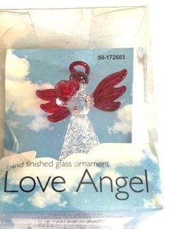 Love Angel Hand Finished Glass Ornament