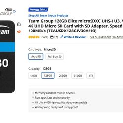 Team Group SD card 128g