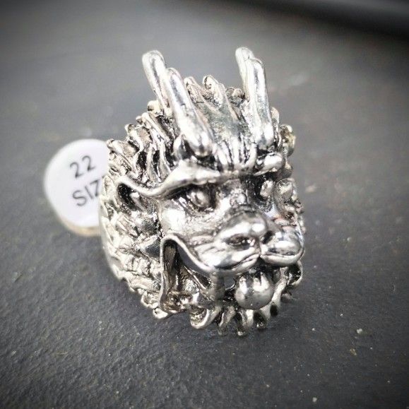 Dragon Head Solid Silver Ring