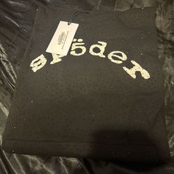 Black sp5der rhinestone hoodie
