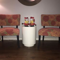 Pink Floral Accent Chairs (Pair)