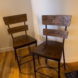 Four Wood Counter Stools