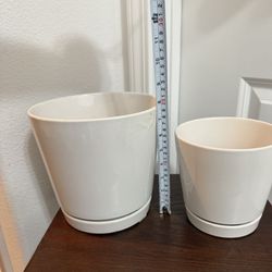 Plant Pot White Set of Two
