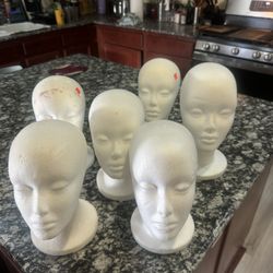6 Wig Heads Like New $15