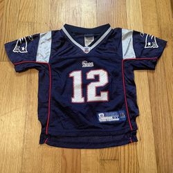 New England Patriots Tom Brady #12 Jersey Toddler Size 3T  Reebok NFL - Blue
