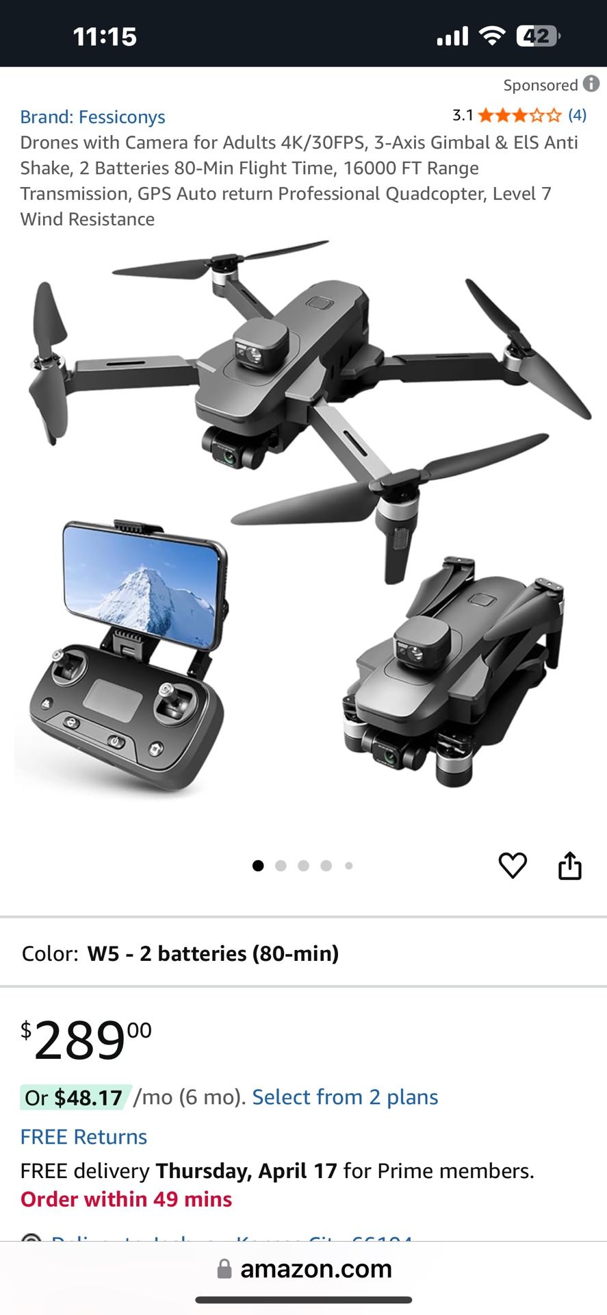 Drones with Double Camera for Adults 4k With 3-Axis
