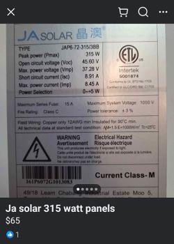 JaSolar 315w Solar Panel