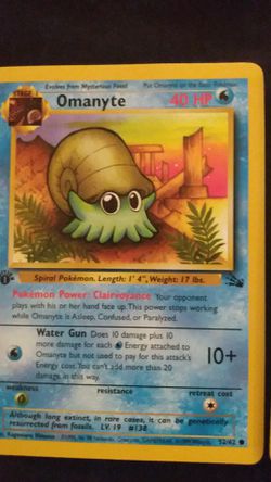 RARE 1ST EDITION FOSSIL POKEMON CARDS