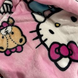 Hello Kitty Teddy Bear Throw Blanket 