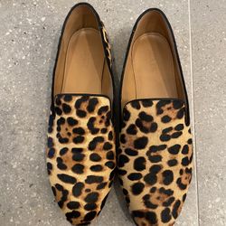 J. Crew Leopard Print Smoking Slipper