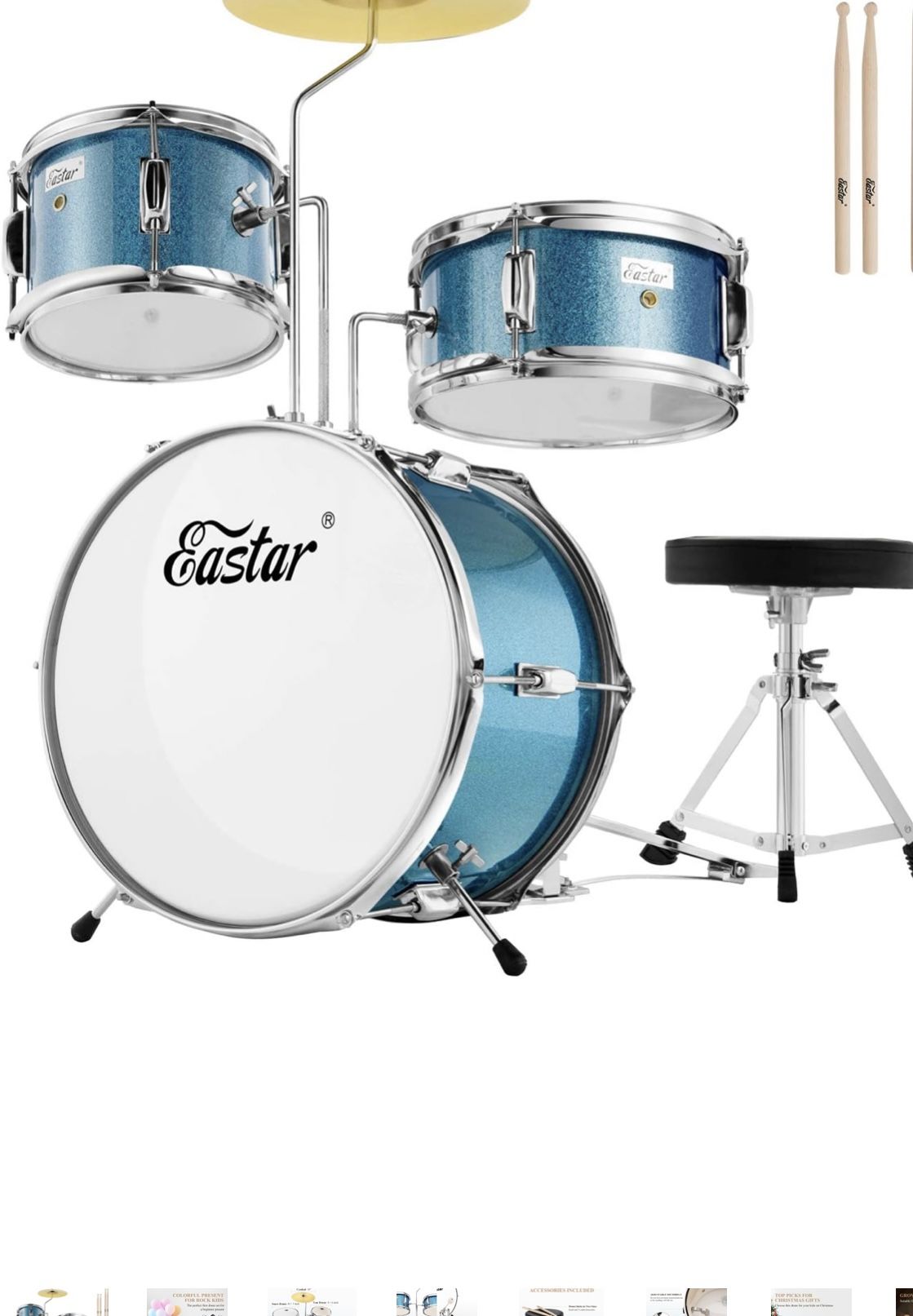 Eastar Kids Drum Set β 3-Piece Beginner Kit
