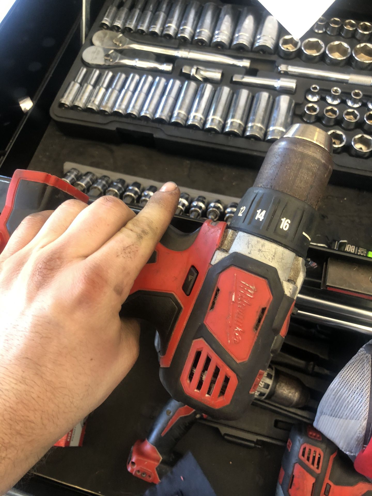 Milwaukee hammer drill and regular drill