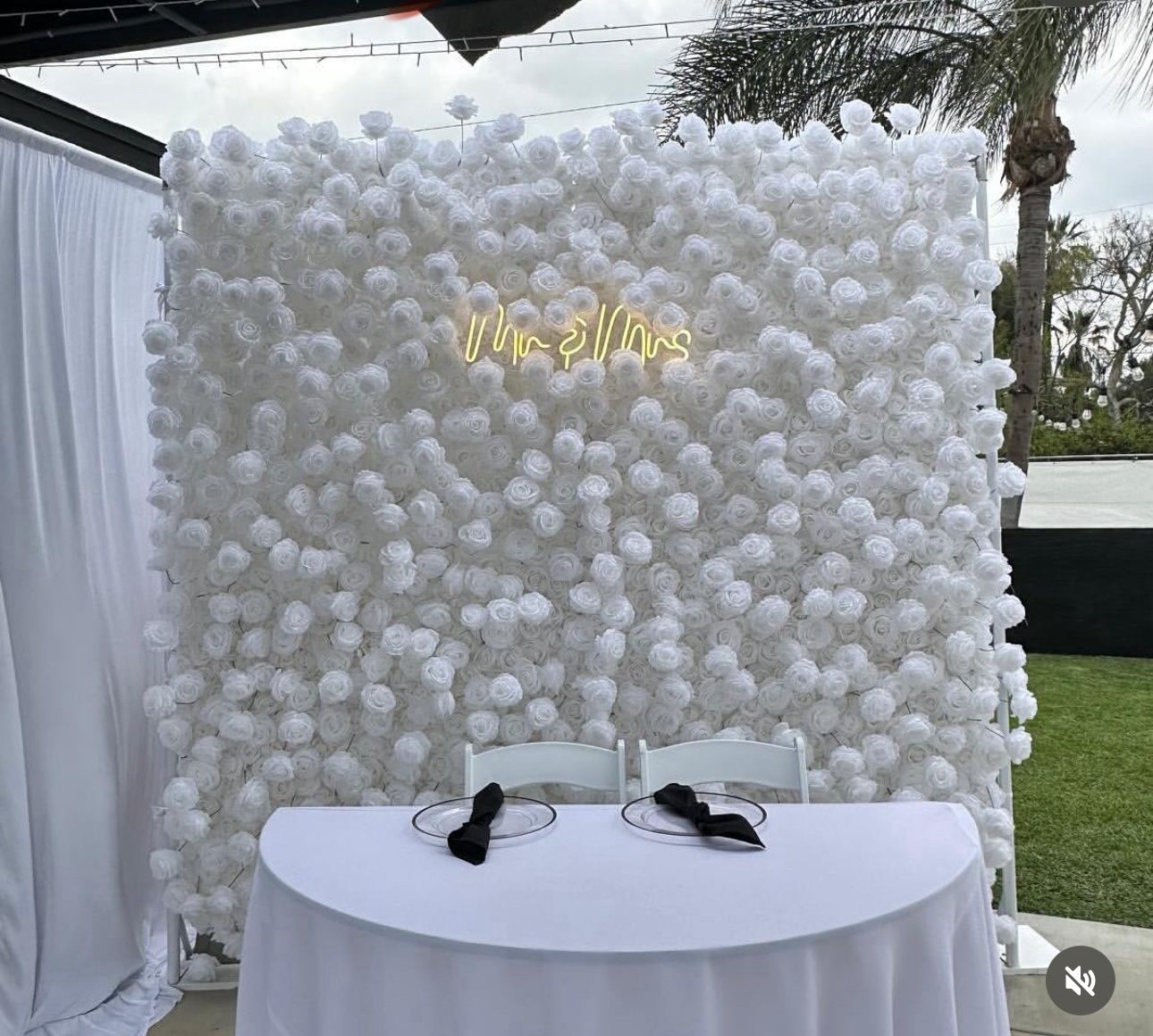 Wedding Backdrop Flowers White
