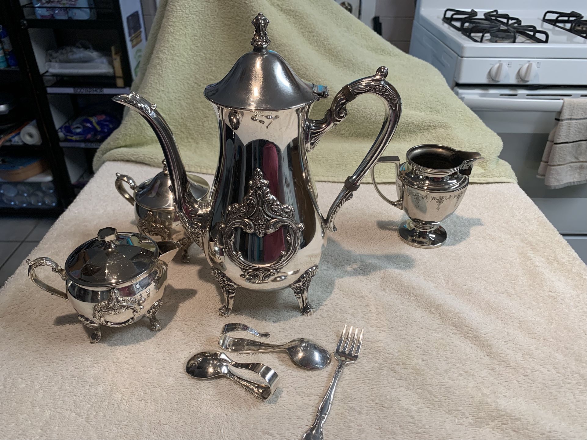 Old  Old Tea Set Silver