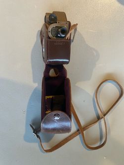 Vintage 8mm Film Camera with Leather Case