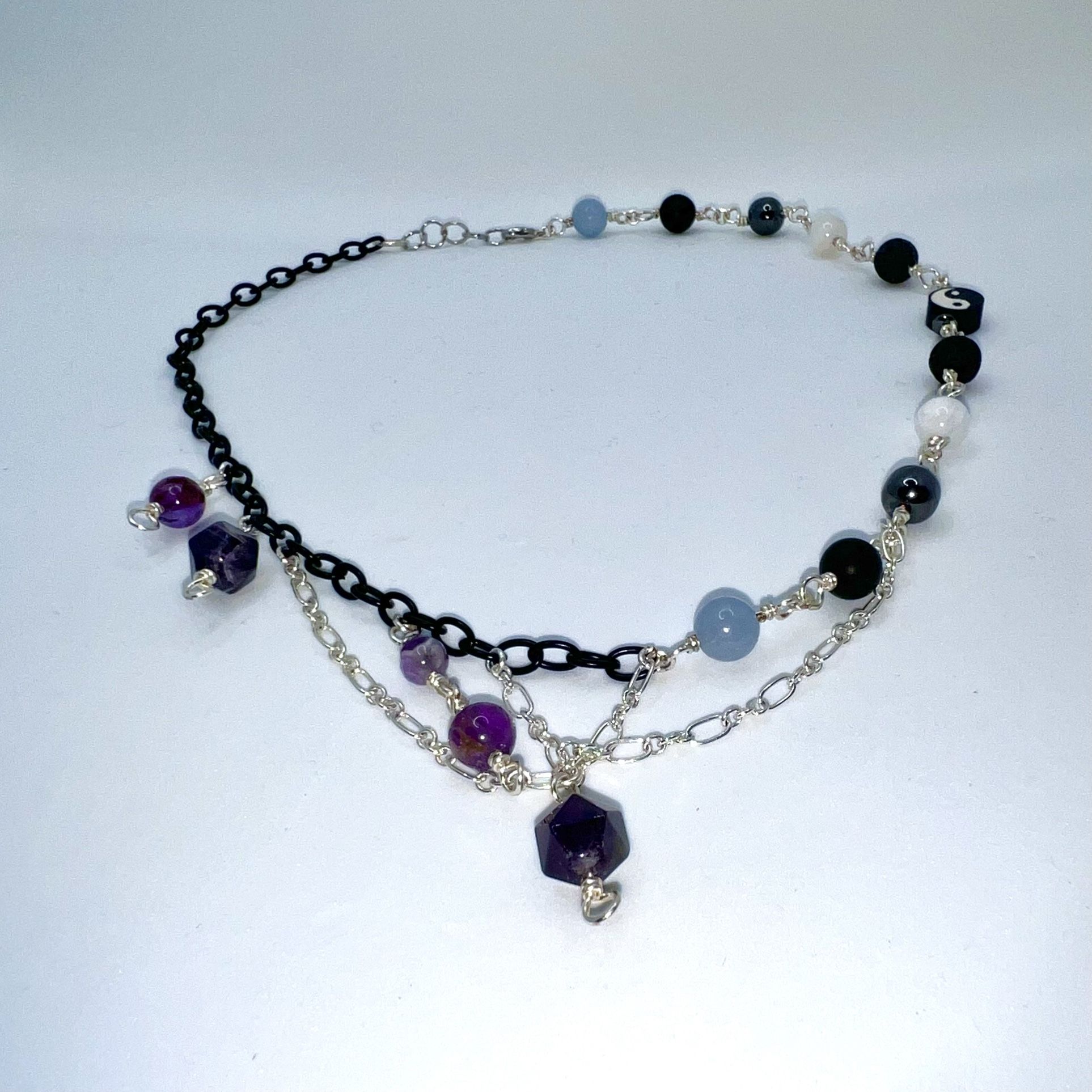 Amethyst Angelite Moonstone Necklace