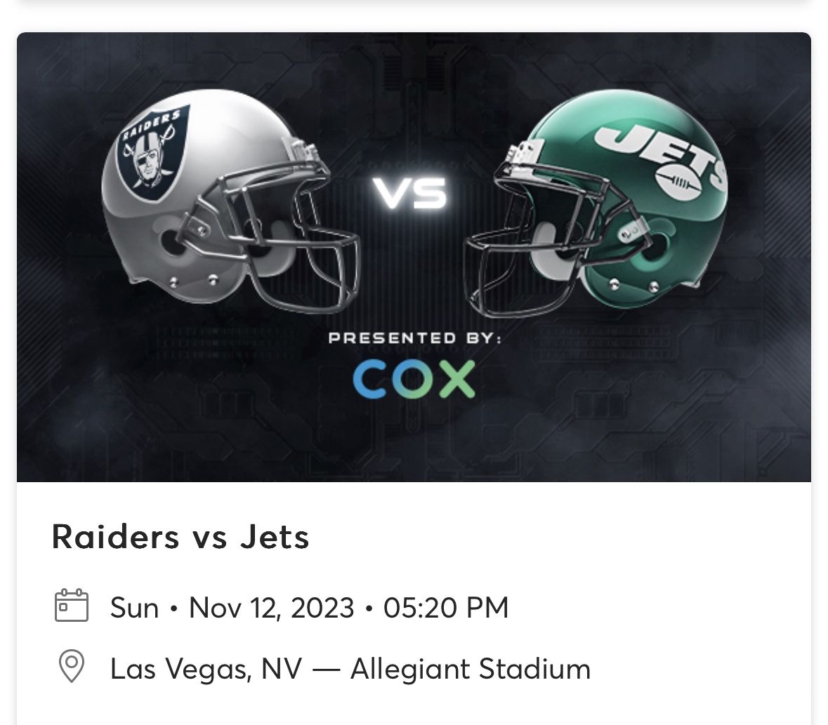 Raiders Vs Jets
