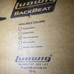 DRUMS - LUDWIG BACKBEAT 5 PIECE DRUM KIT - NEW UNOPENED BOX! Box 1 Only-Read Description 