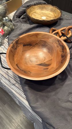 Large Handcrafted Wooden Bowl