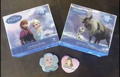 Disney Frozen Puzzle & Magic Towel Lot – New!