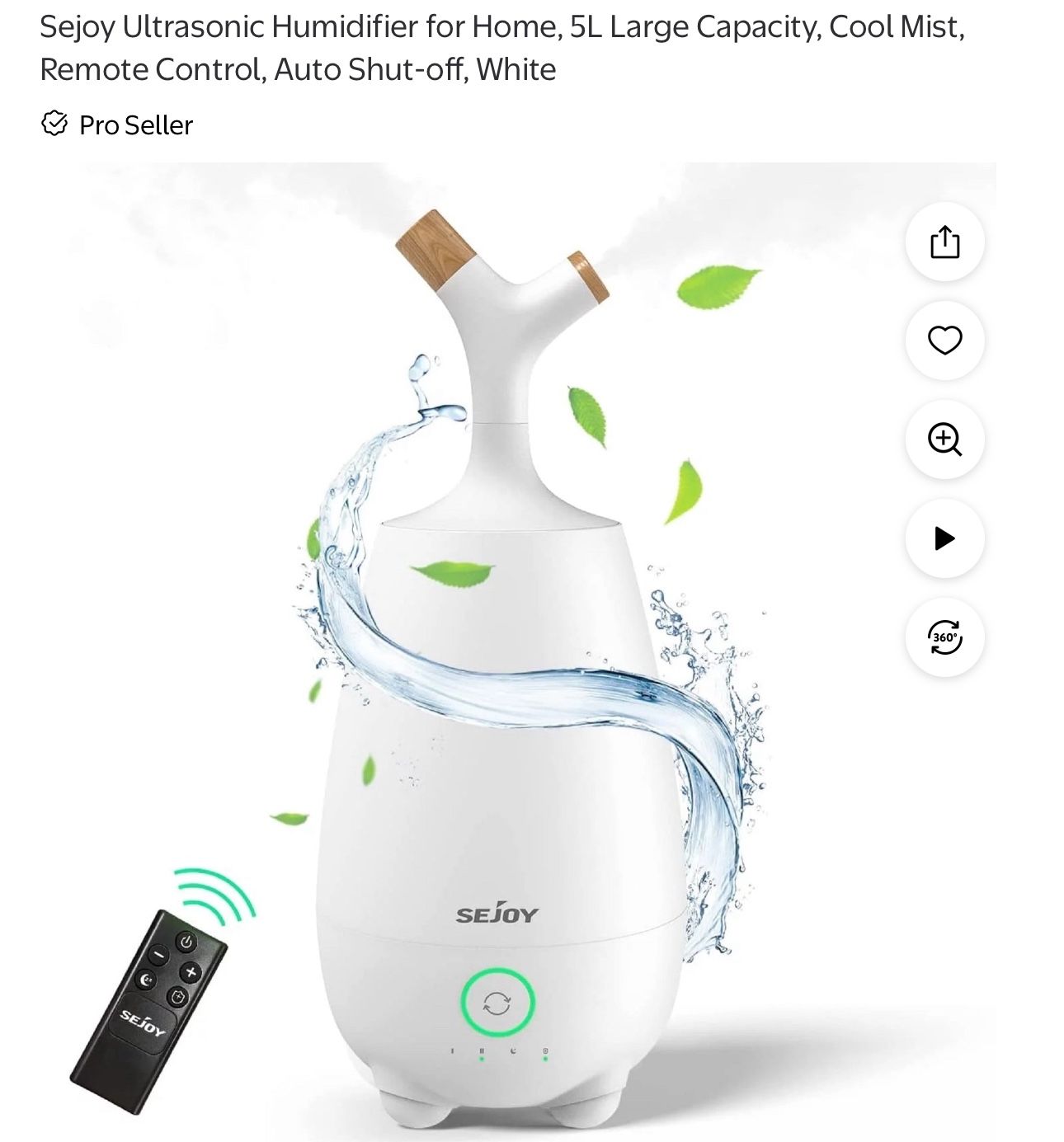 Ultrasonic Humidifier for Home, 5L