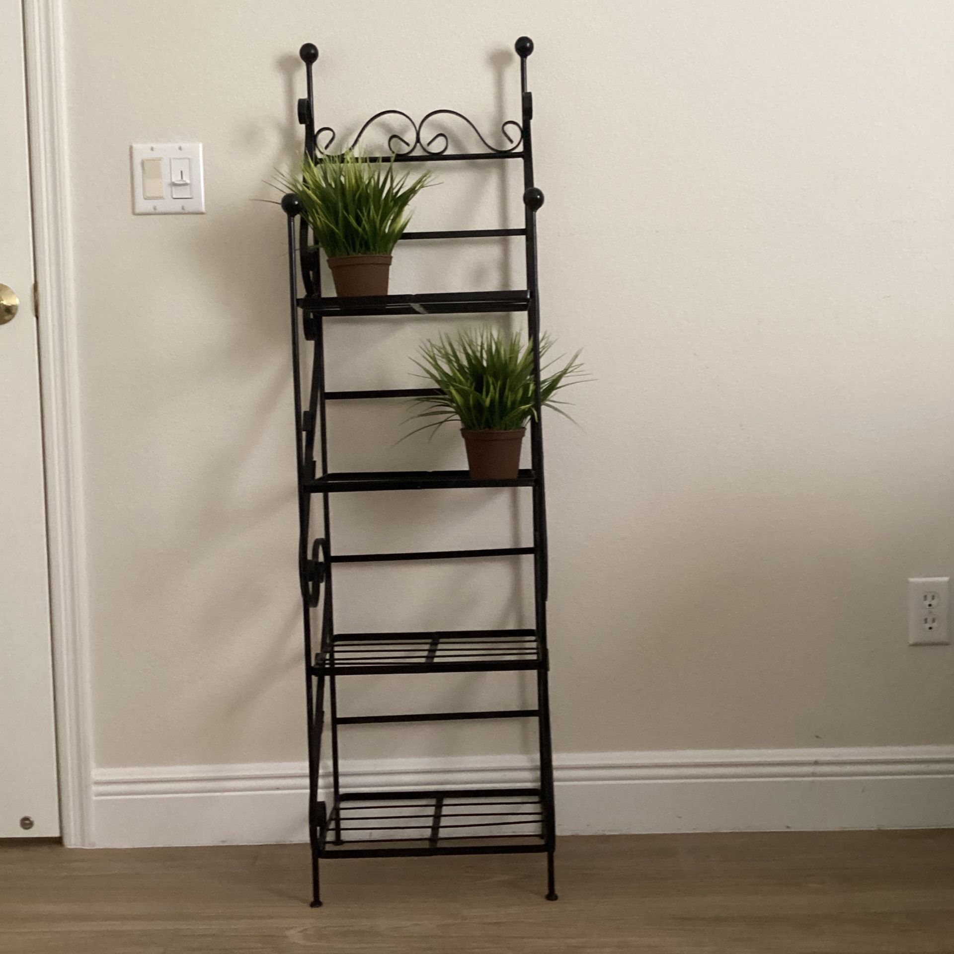 MULTIFUNCTIONAL FOUR TIER BLACK METAL STAND