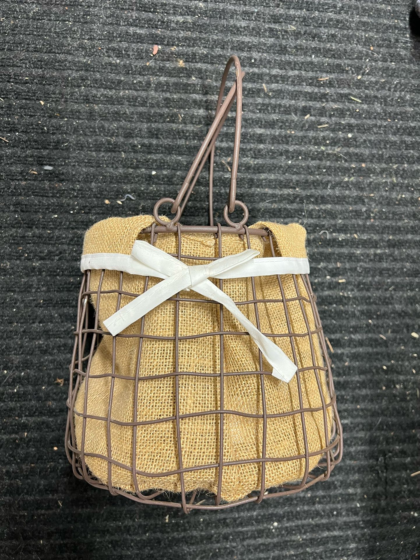 Wire And Burlap Basket