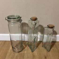 Set of 3 Glass Jars