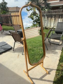 Full Length Freestanding Wood Mirror - 66” x 20”