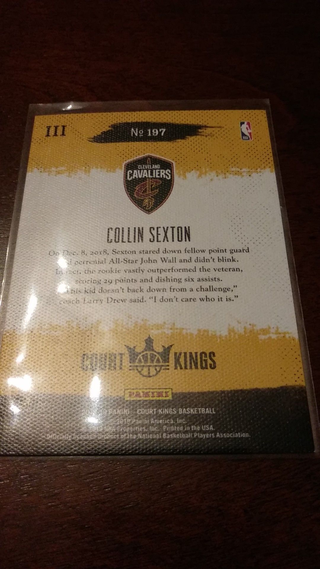 Collin Sexton panini court kings level III Rookie