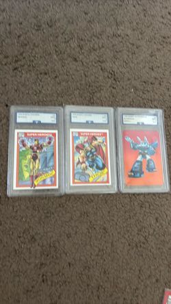 PSA Graded Marvel and Transformers Trading Cards Lot of 3
