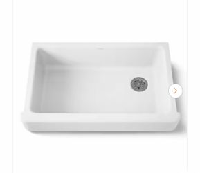 Kohler Whitehaven Farmhouse Apron Front Self-Trimming Cast Iron 36 in. Single Bowl Kitchen Sink in White