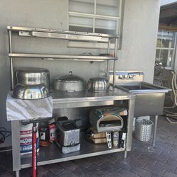 Stainless Steel 6 Feet With Sink Commercial 