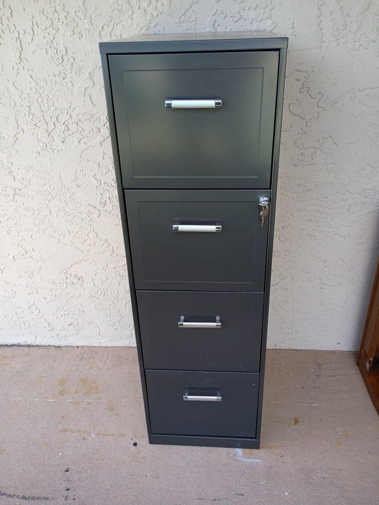 Dark Gray File Cabinet With Keys