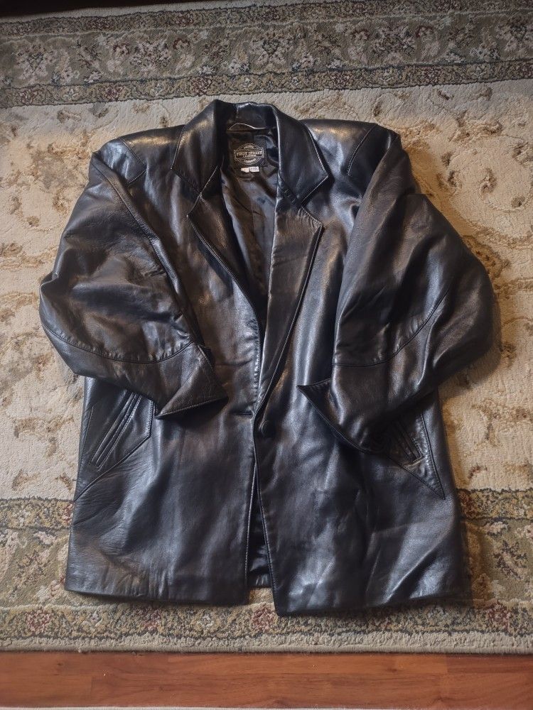 Leather Jacket Stylish Used Vintage Mens Small First Choice