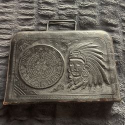 60’s Leather Hand tooled Briefcase 
