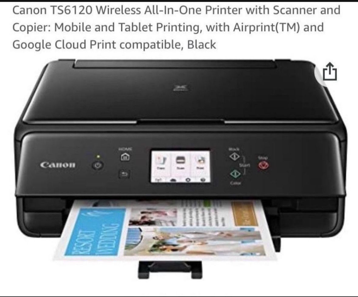 Canon TS6120 Wireless All-In-One Printer with Scanner and Copier + New 1 Pcs -Ink Cartridge