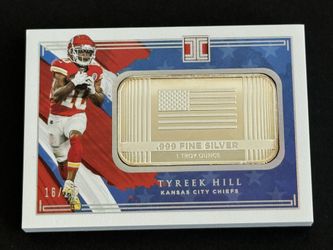 Tyreek Hill 2021 Panini Impeccable 1 Troy Ounce Fine Silver #USA-TY #ed 16/20