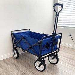 (NEW) $50 Collapsible Folding Wagon Utility Cart Outdoor Gardening 34x20x22 Inches (Black or Blue) 