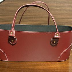 Red Leather Wine Picnic Caddy