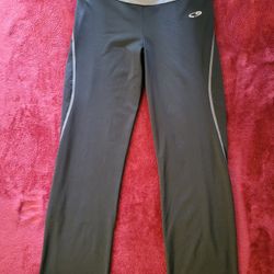 NWOT WOMENS CHAMPION PANTS BLACK AND GRAY SIZE L 