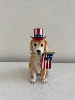 Martha Stewart 2026 Patriotic Golden Holding American Flag Figurine