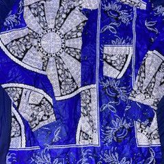 Custom Blue Bandana Button Up 